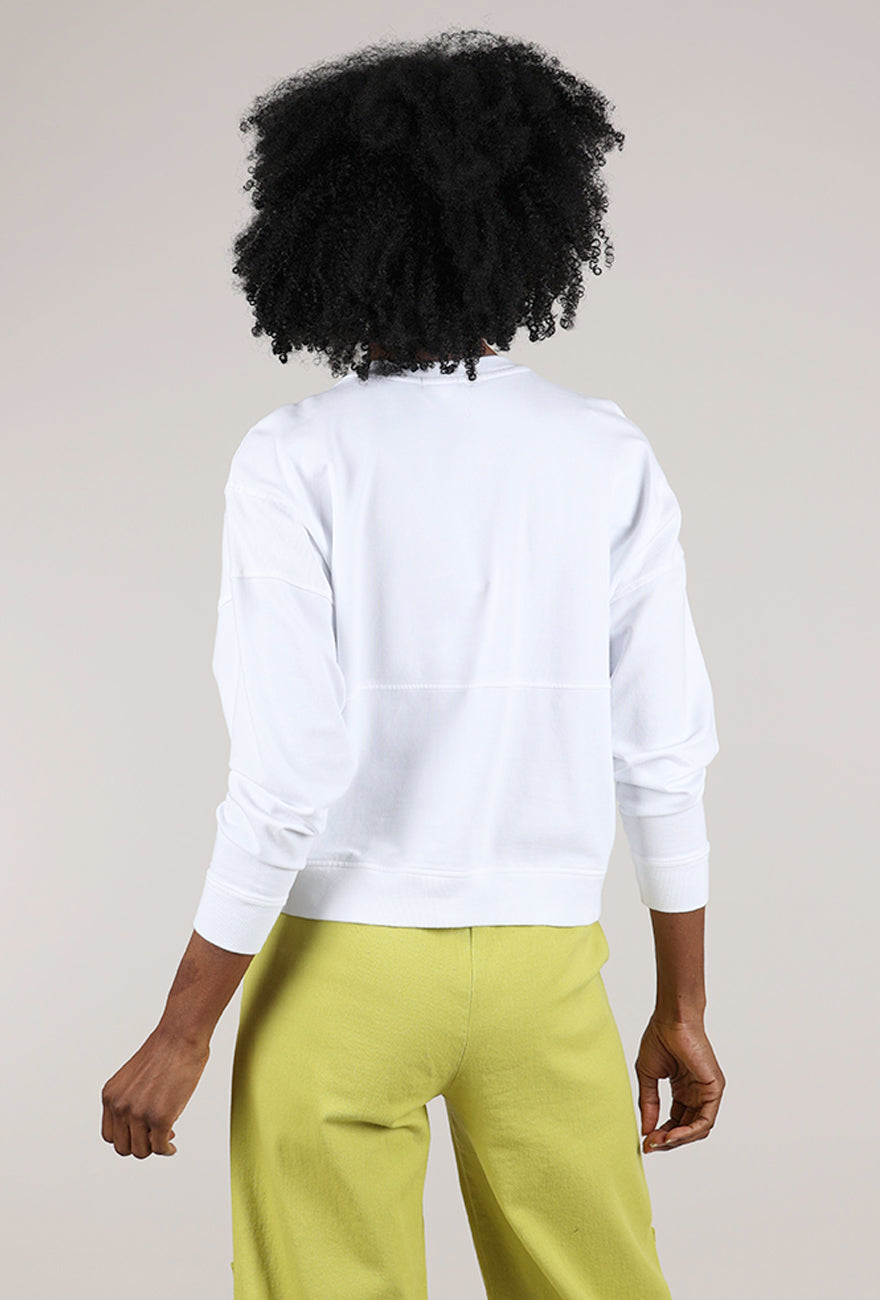 Mododoc L/S Boxy Oversized Sweatshirt, White 