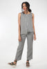 Liv Hand-Stitched Linen Tank, Gray 