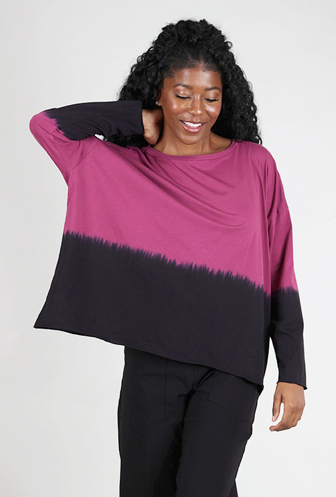 Planet Dip-Dye Boxy Tee, Boysenberry One Size Boysenberry