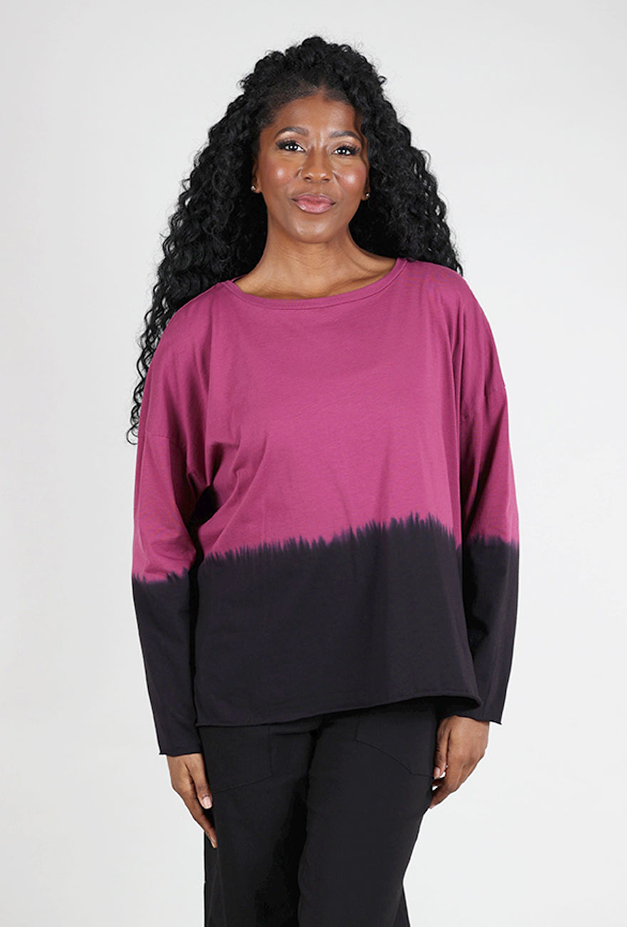 Planet Dip-Dye Boxy Tee, Boysenberry One Size Boysenberry