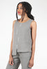 Liv Hand-Stitched Linen Tank, Gray 