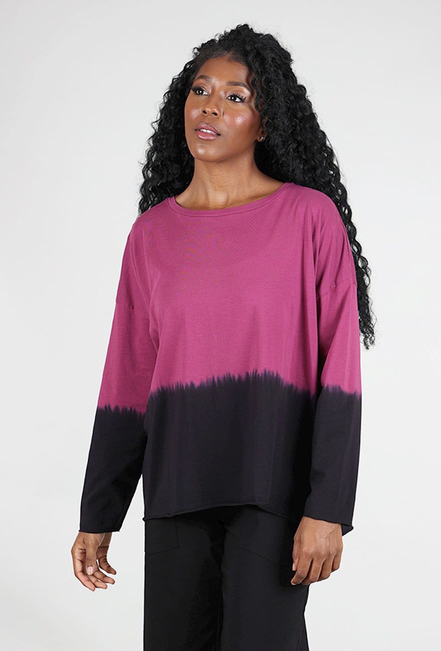 Planet Dip-Dye Boxy Tee, Boysenberry One Size Boysenberry