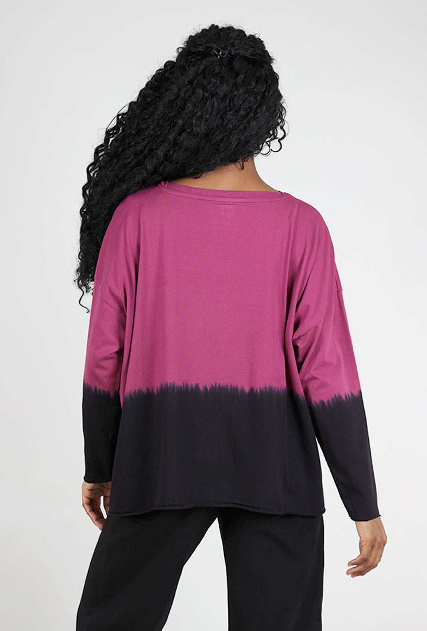 Planet Dip-Dye Boxy Tee, Boysenberry One Size Boysenberry