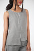 Liv Hand-Stitched Linen Tank, Gray 