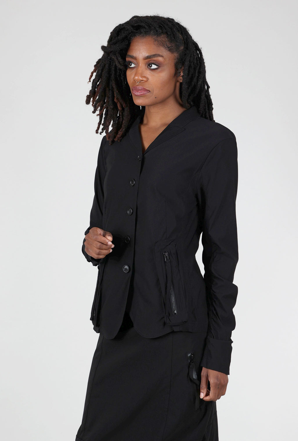 Rundholz Twill Tech Zip Pocket Jacket, Black 