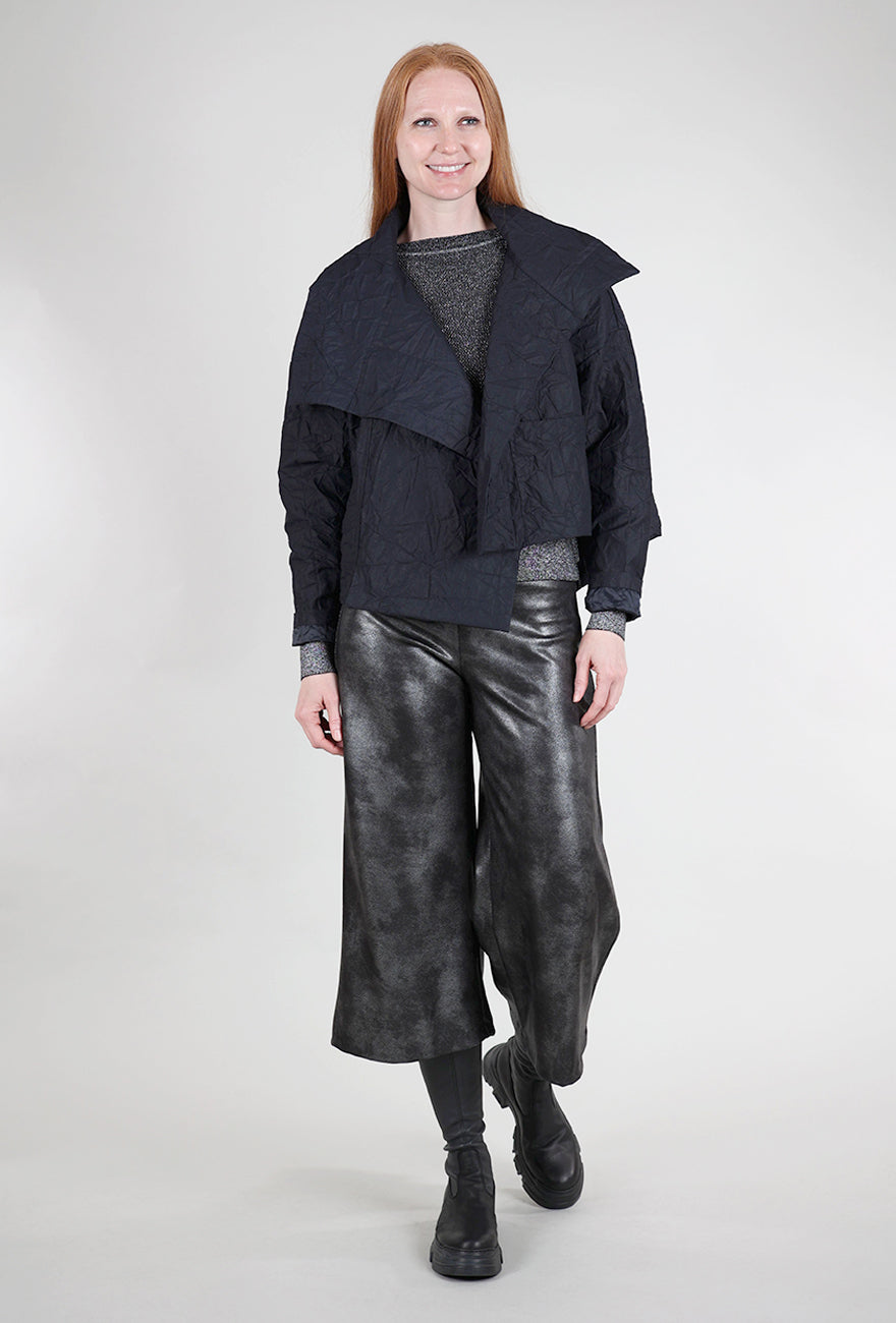 Planet Cropped Asymmetric Jacket, Midnight One Size Midnight