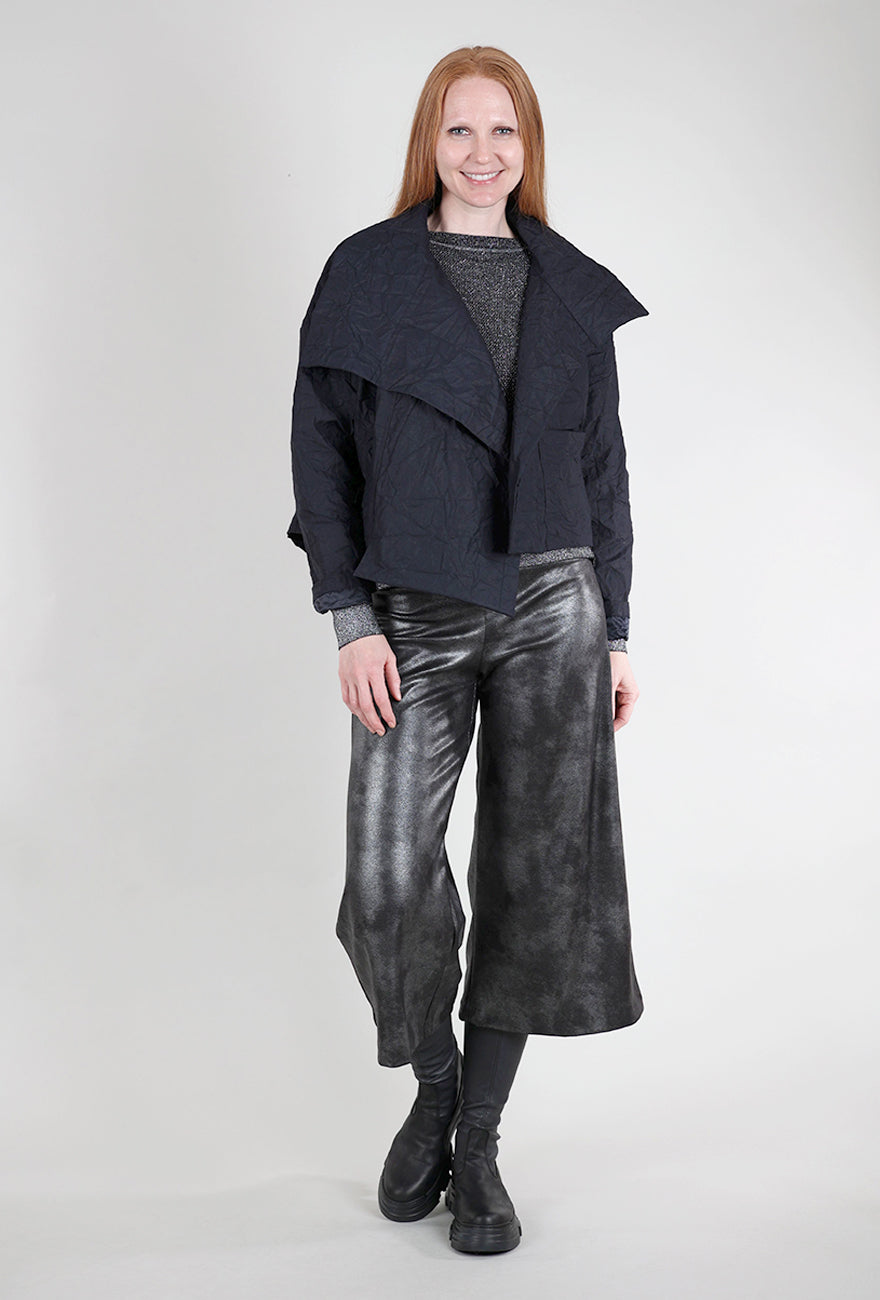 Planet Cropped Asymmetric Jacket, Midnight One Size Midnight