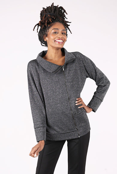 Ozai Sparkle Knit Jacket, Black 