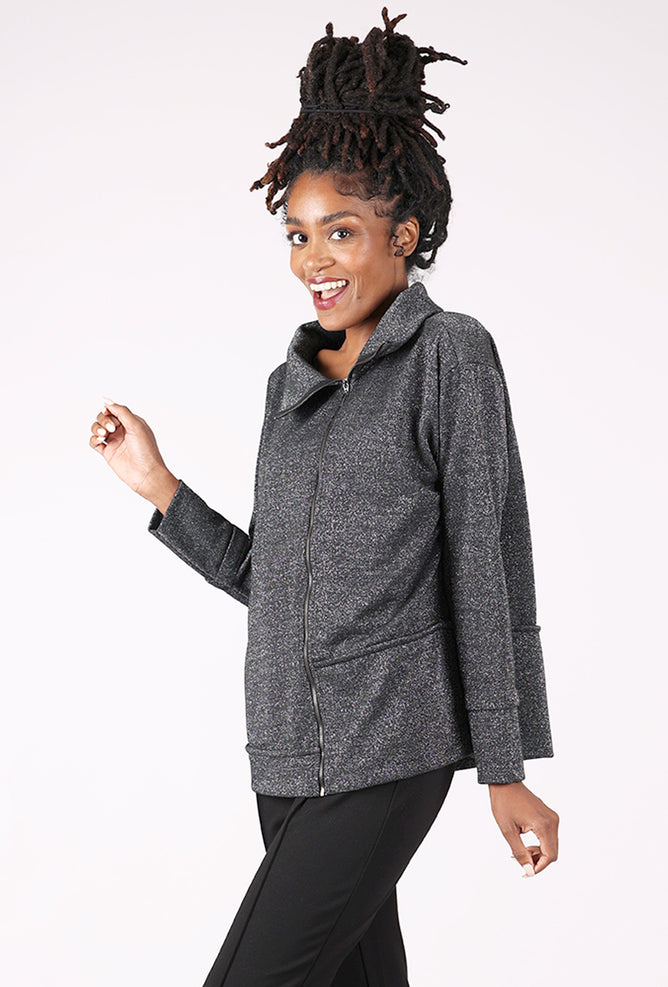 Ozai Sparkle Knit Jacket, Black 