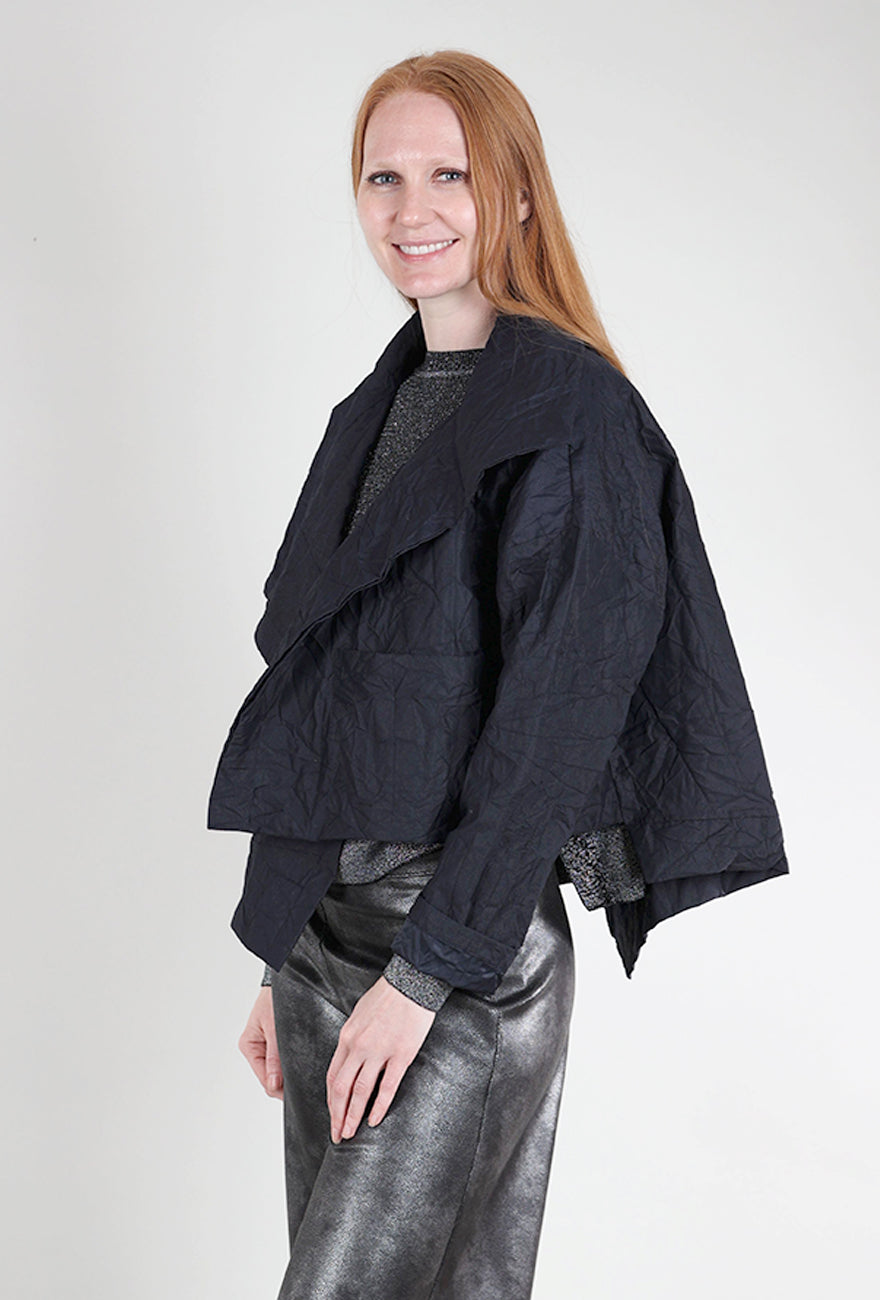 Planet Cropped Asymmetric Jacket, Midnight One Size Midnight