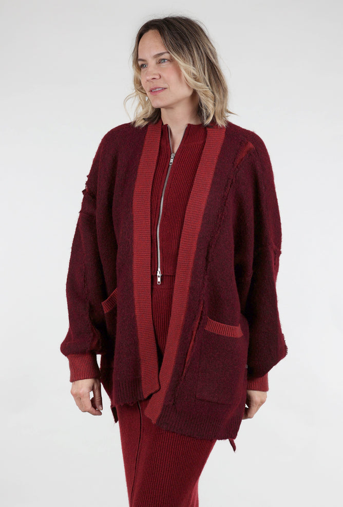 Kerisma Costa Cardigan, Burgundy One Size Burgundy