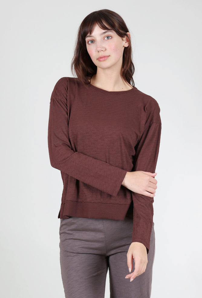 Mododoc L/S Crewneck Boxy Top, Chateau Brown 