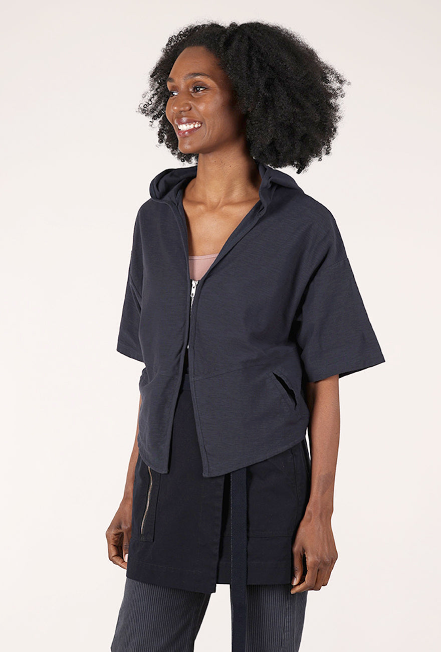 Crop Dolman Zip Hoodie, Lead