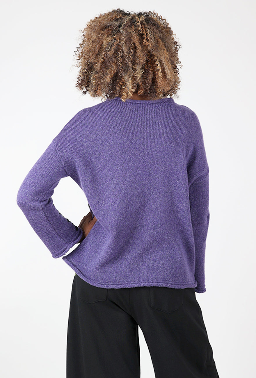 Ozai Stitched Together Sweater, Purple/Black 
