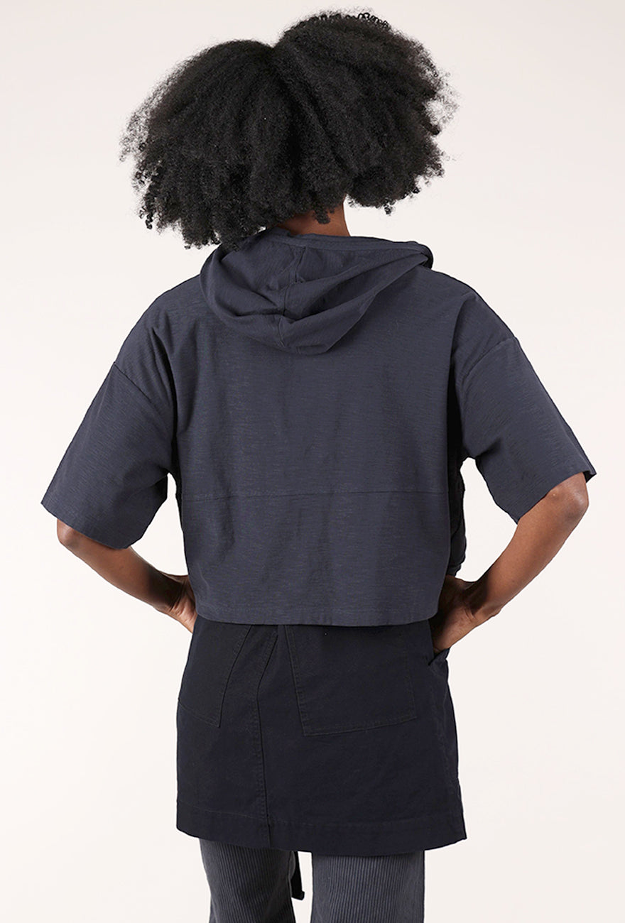 Crop Dolman Zip Hoodie, Lead