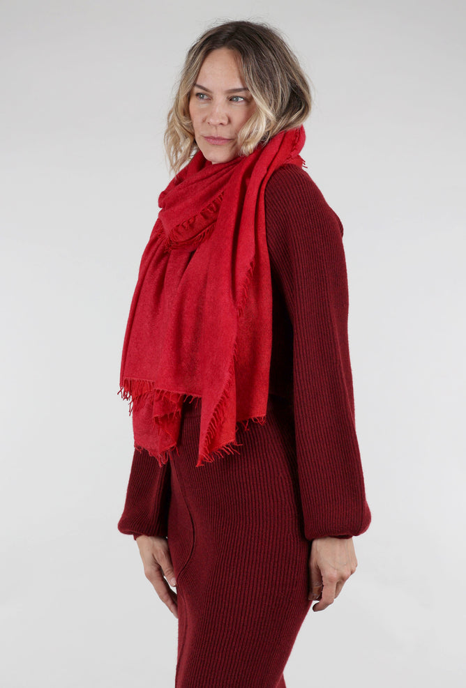 Alessandro Aste Felted Cashmere Scarf, Crimson One Size Crimson