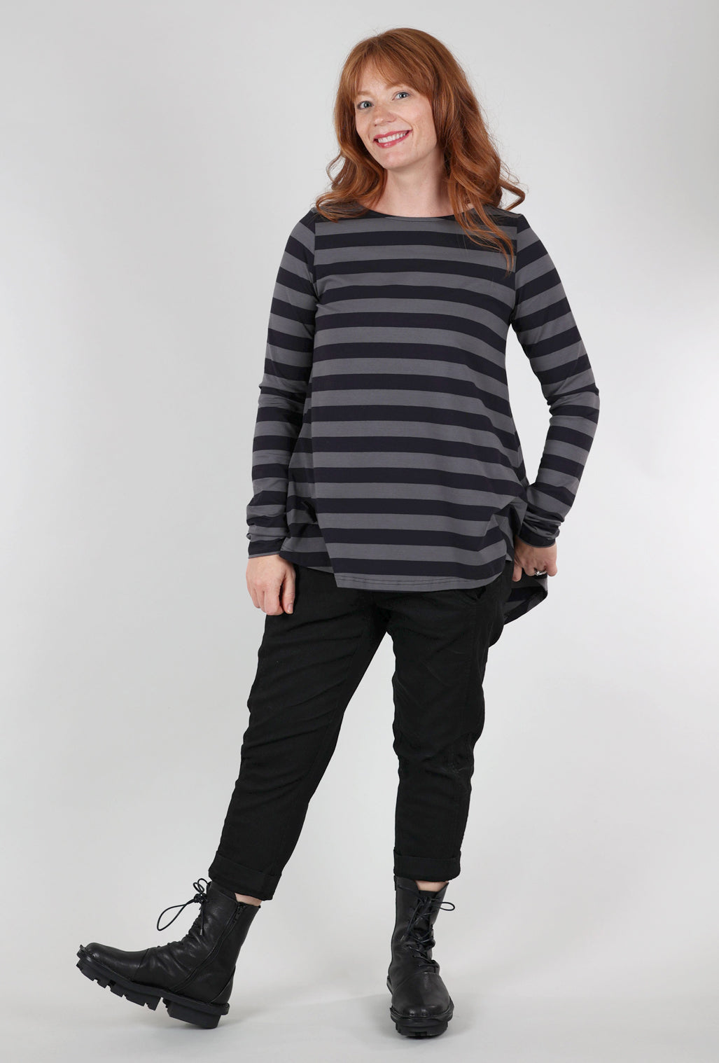 Pluslavie A Stripe Shirt, Black/Asphalt 