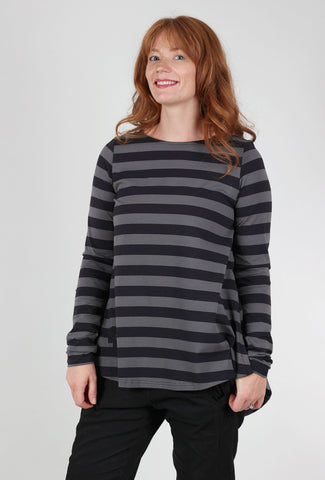 Pluslavie A Stripe Shirt, Black/Asphalt 