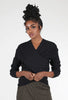 Patrizia Luca Crossover Cable Sweater, Black 