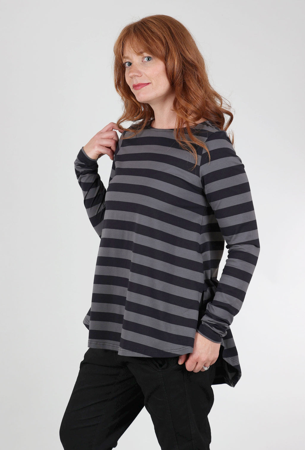 Pluslavie A Stripe Shirt, Black/Asphalt 