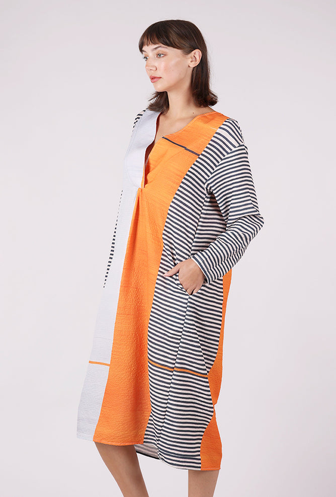 Dandelion Net Geometric Print Dress, Orange Multi 