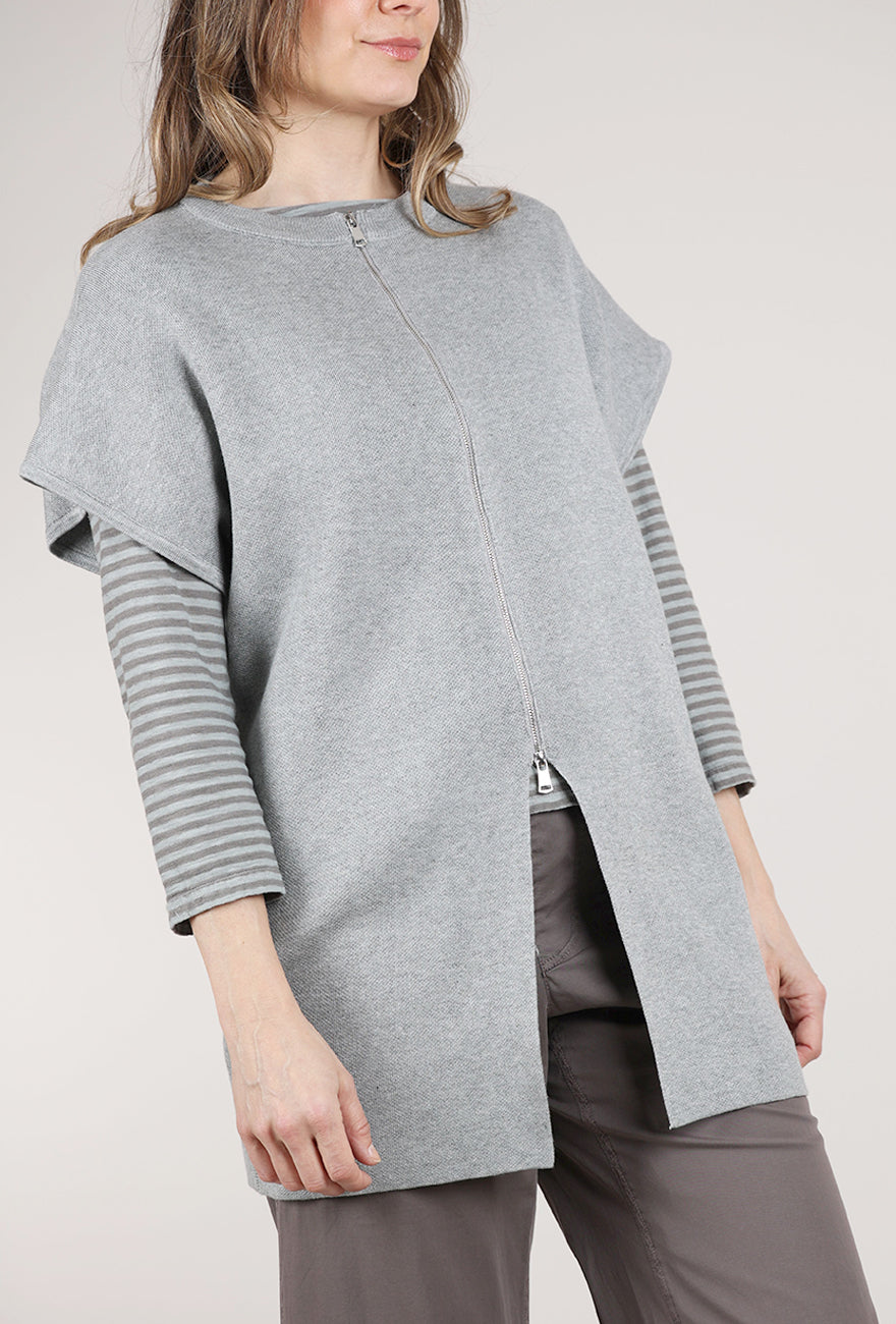 Pink Martini Tonia Zip Sweater, Gray 