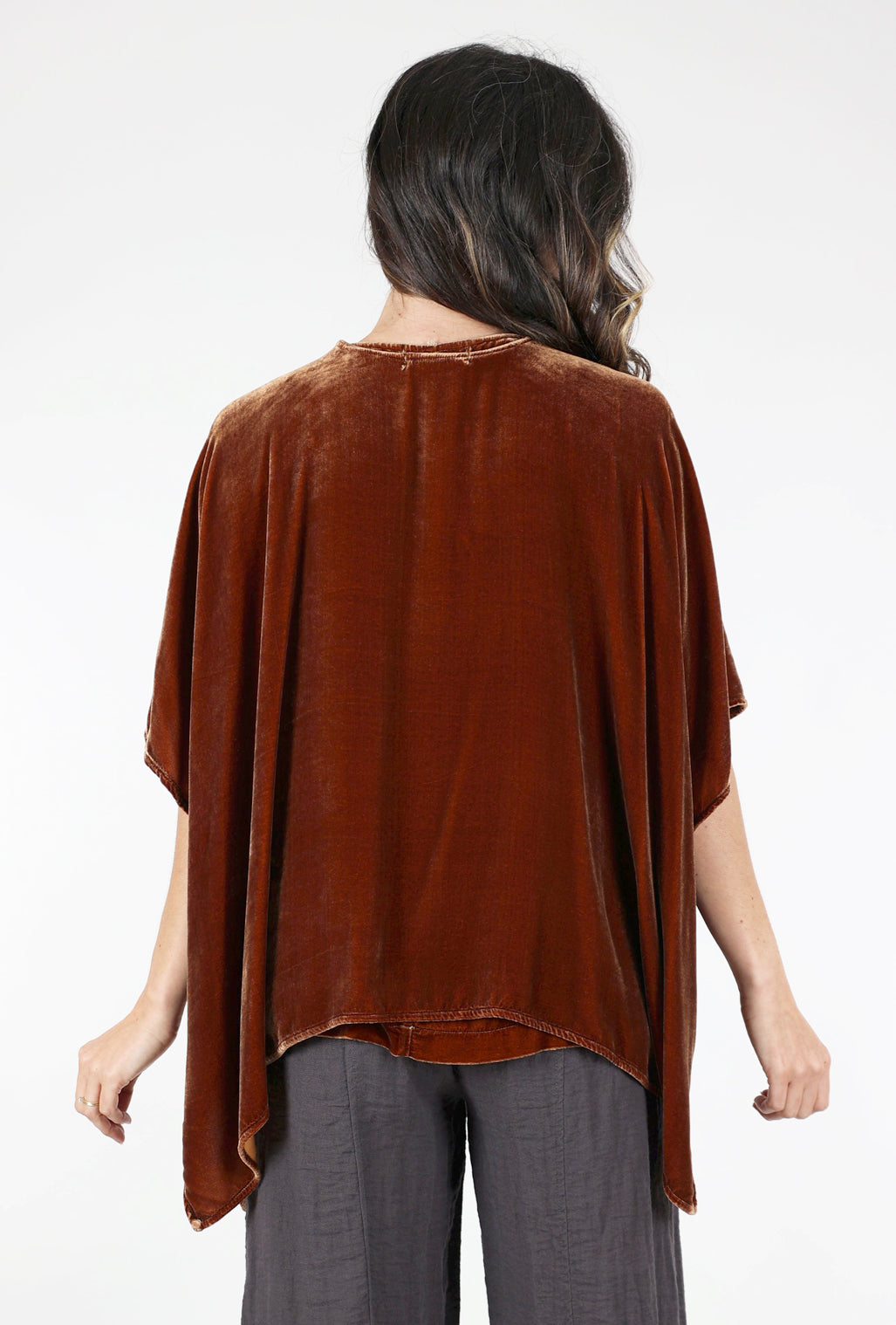 Cut Loose Velvet Shawl Cardie, Sandalwood One Size Sandalwood