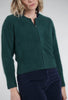 Estheme Cashmere Racoon Fiber Zipped Cardie, Emerald 