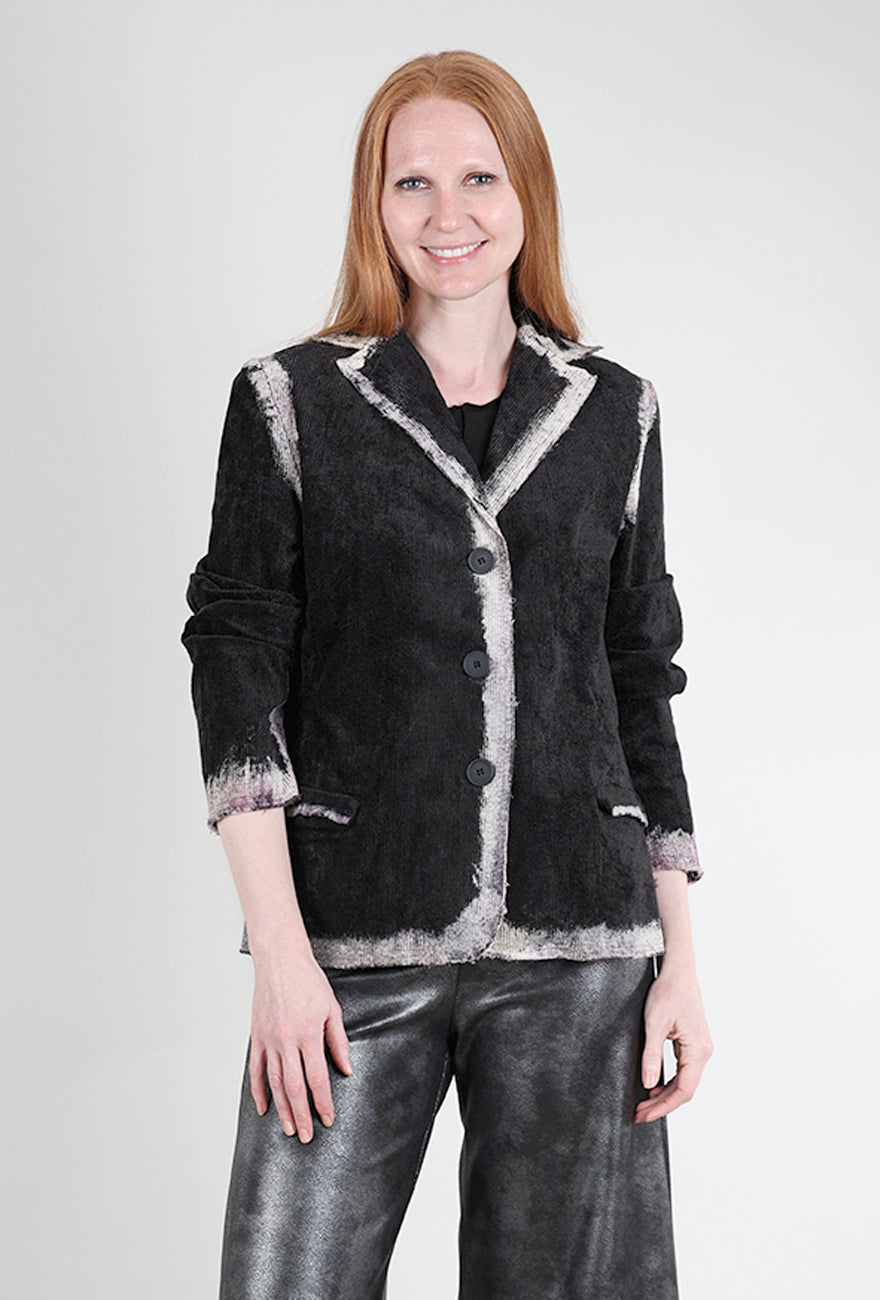 Heyne Bogut Nicksian Ombre Cord Blazer, Black 