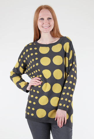 Planet Lots of Dots Sweater, Obsidian/Chartreuse 