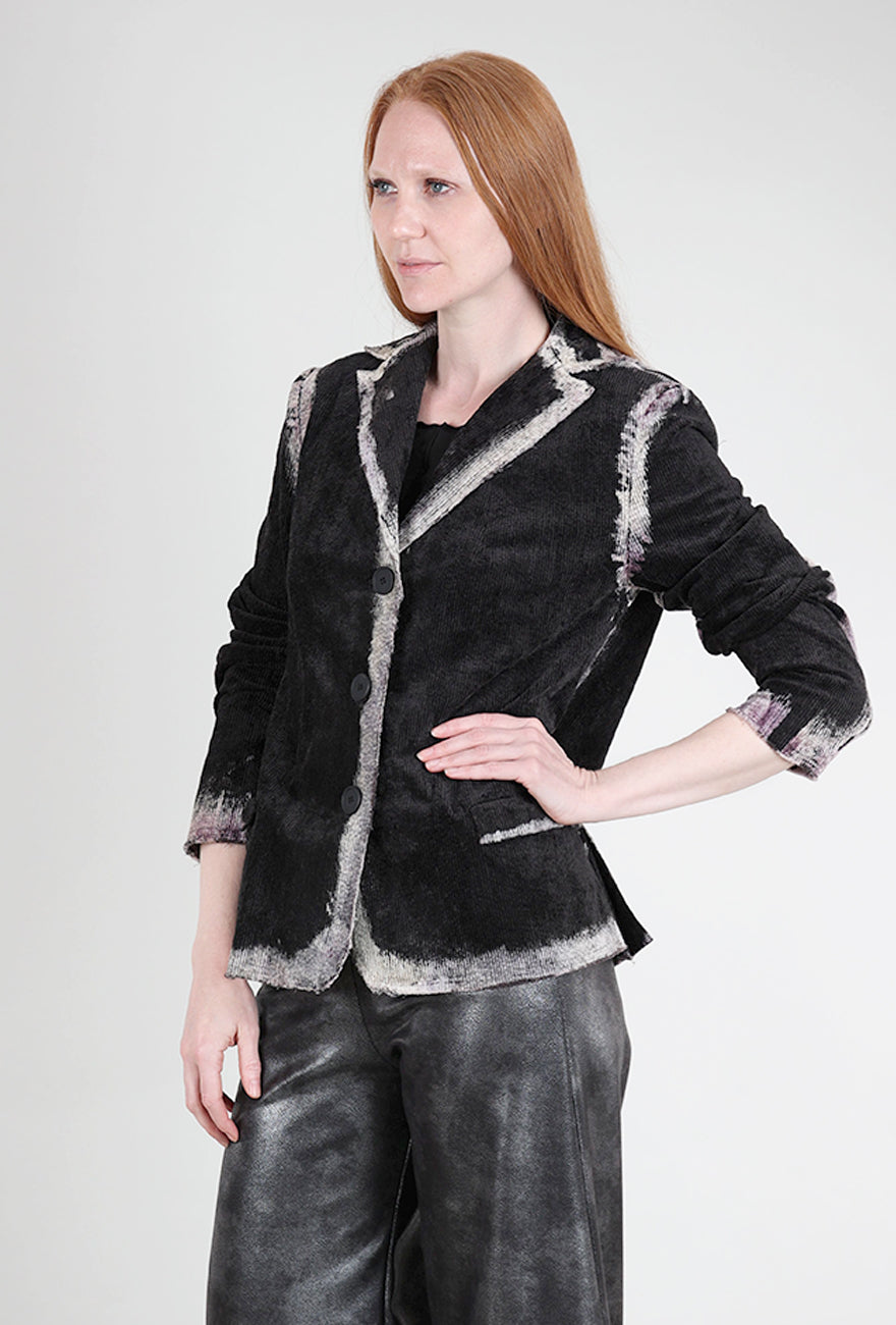 Heyne Bogut Nicksian Ombre Cord Blazer, Black 