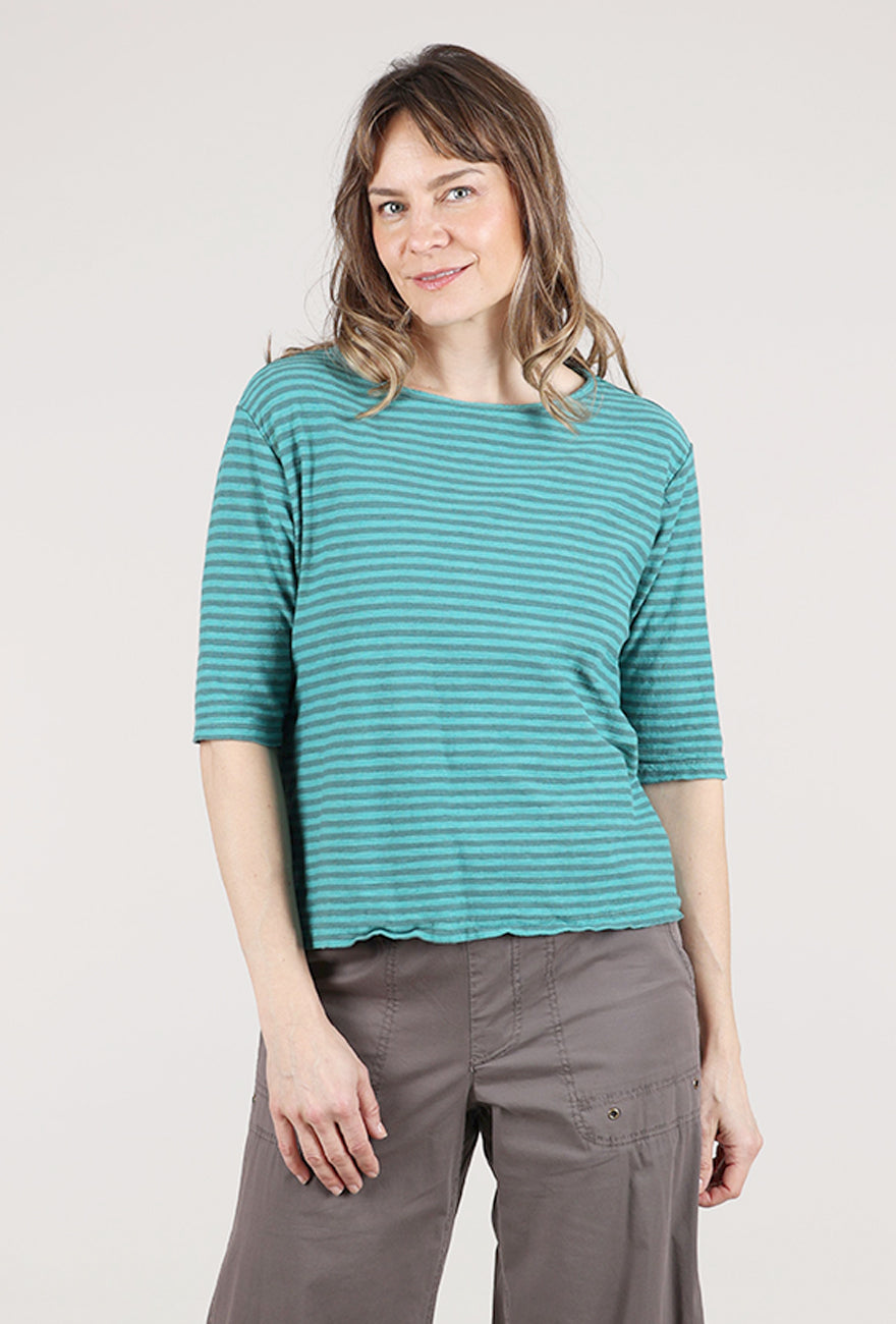 Cut Loose Gray Stripe Elbow Tee, Riviera 