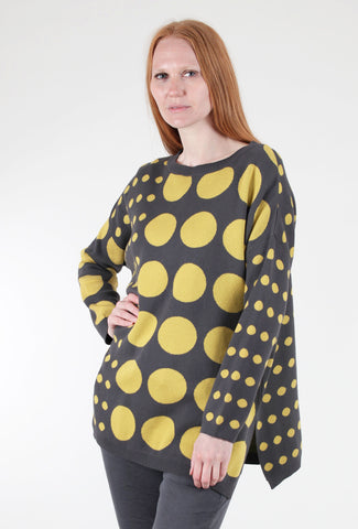 Planet Lots of Dots Sweater, Obsidian/Chartreuse 