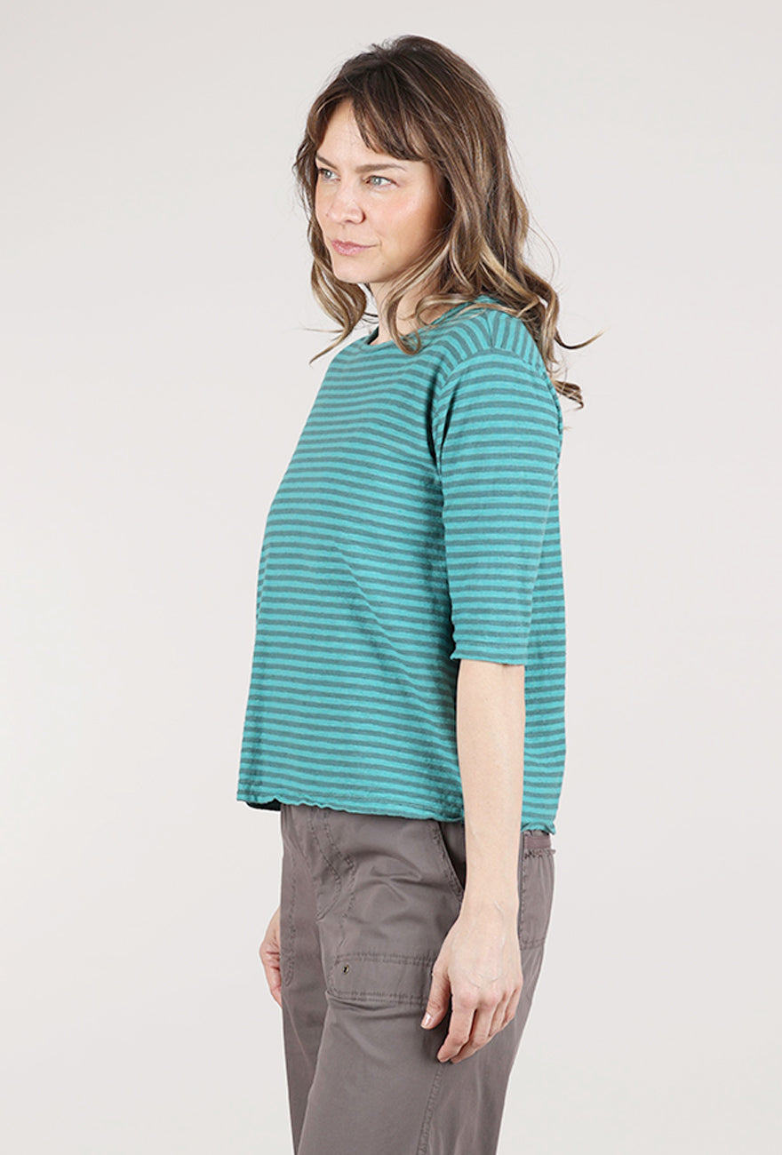 Cut Loose Gray Stripe Elbow Tee, Riviera 