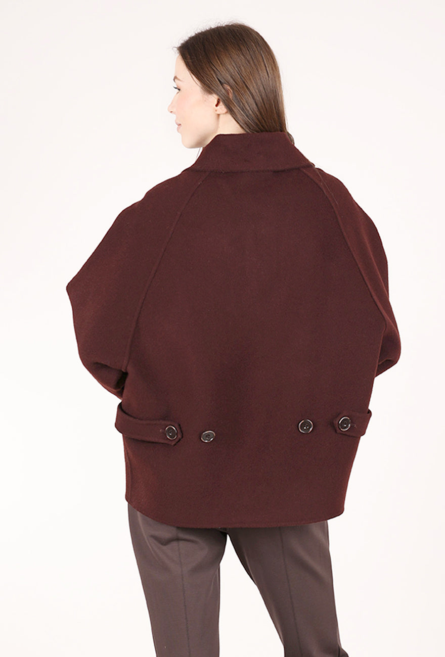 Valley Nevada Short Wool Coat, Espresso