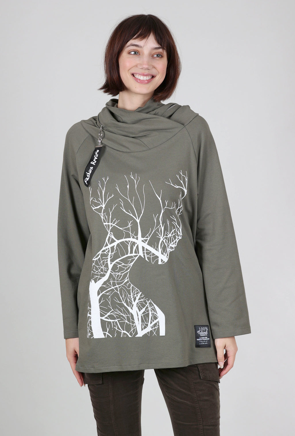 Transparente Clothing Tree of Life Sweatshirt, Olive 