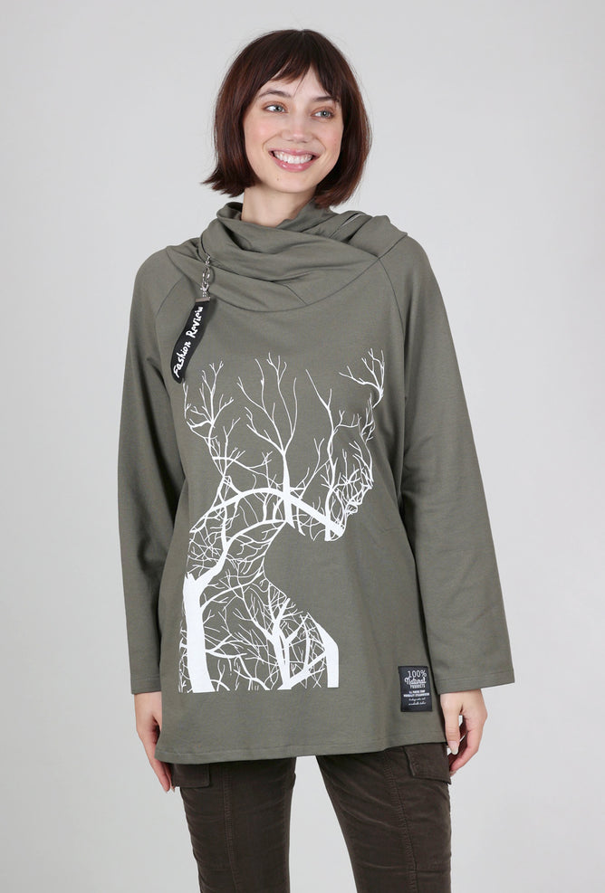 Transparente Clothing Tree of Life Sweatshirt, Olive 