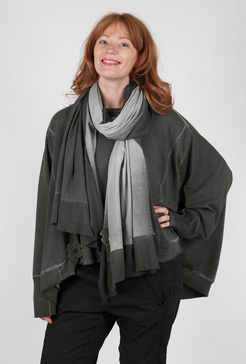 Pluslavie Tulle/Jersey Scarf, Olive One Size Olive