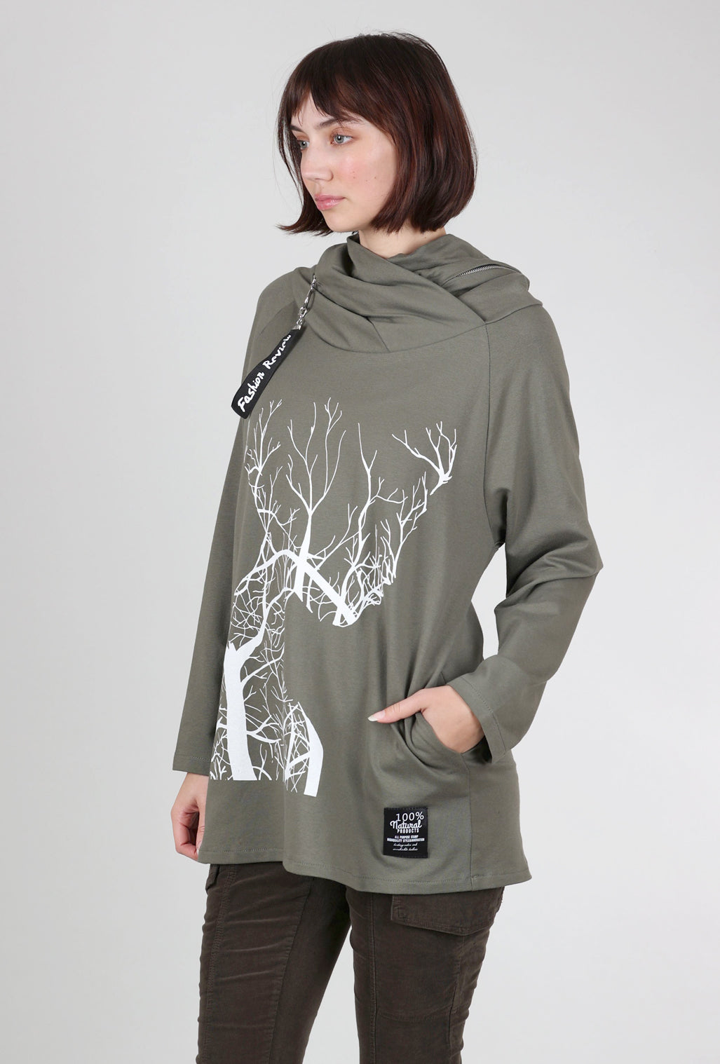 Transparente Clothing Tree of Life Sweatshirt, Olive 