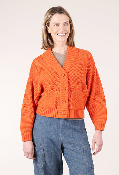 Curator Line Cardigan, Tomato 