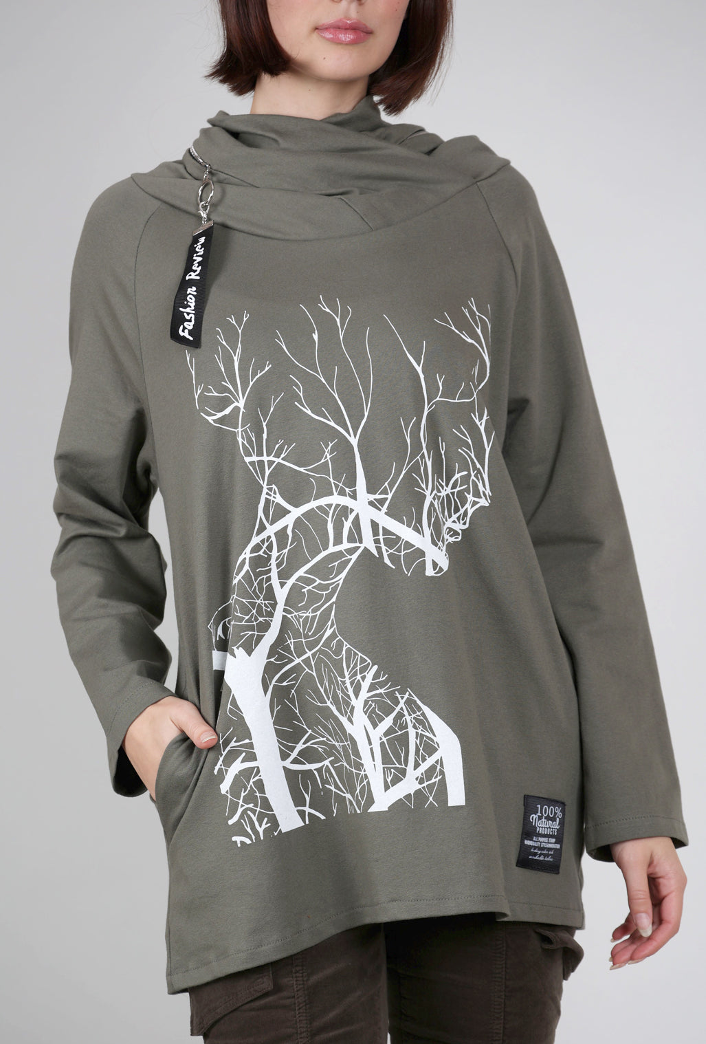 Transparente Clothing Tree of Life Sweatshirt, Olive 