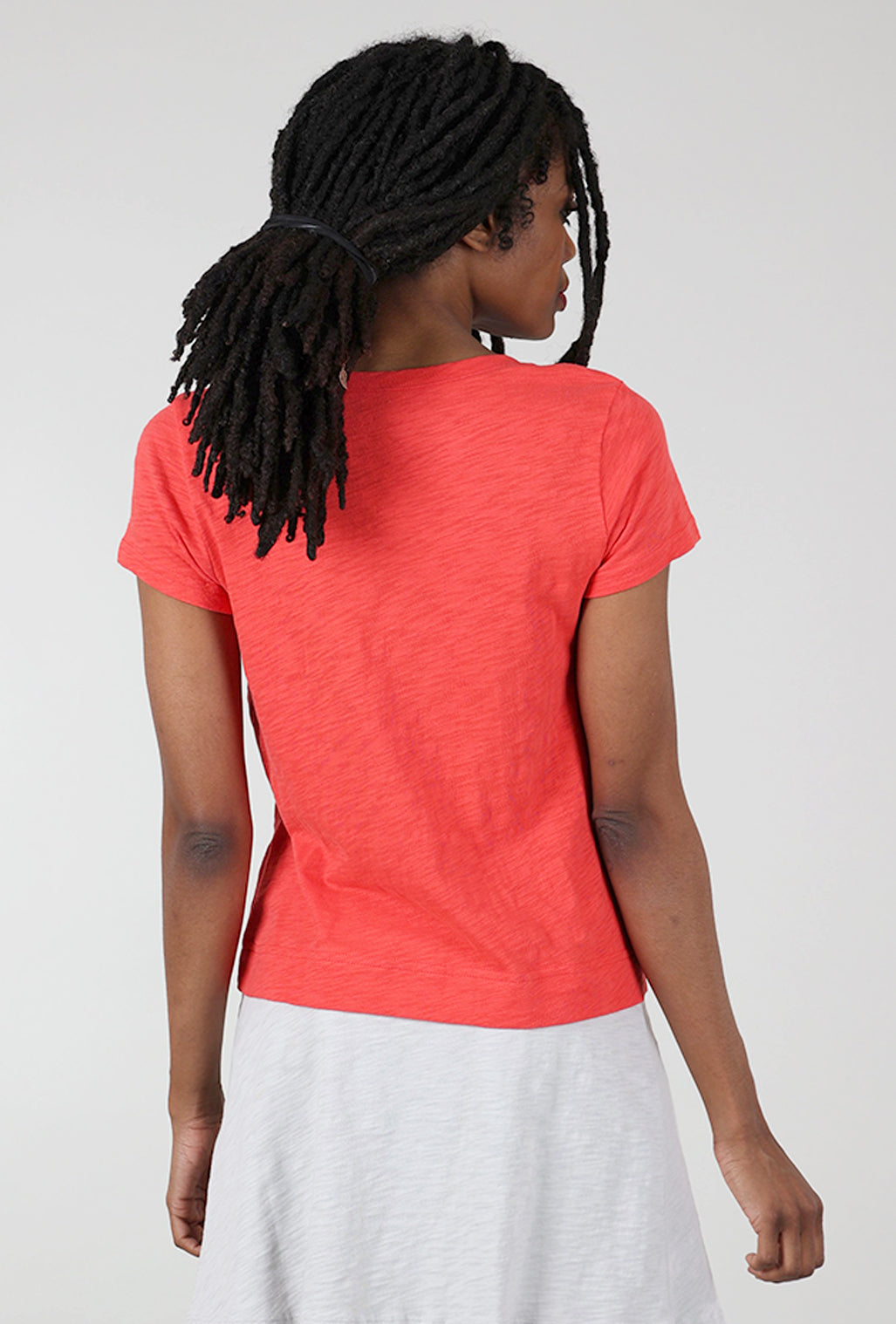 Escape by Habitat Cotton Slub V-Neck Tee, Red 