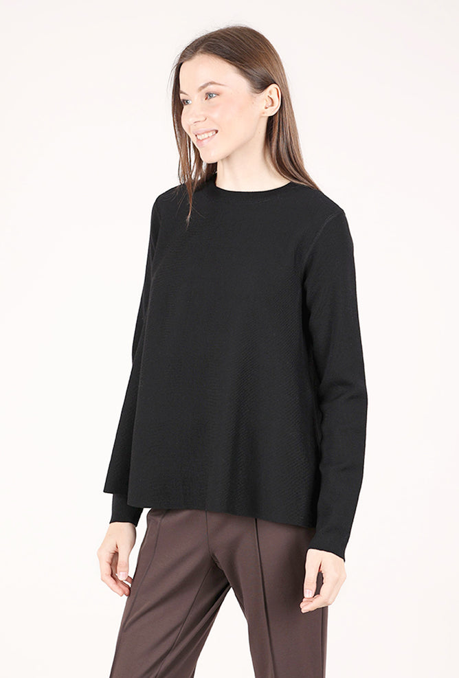 Hannes Roether Structure Swing Sweater, Black 