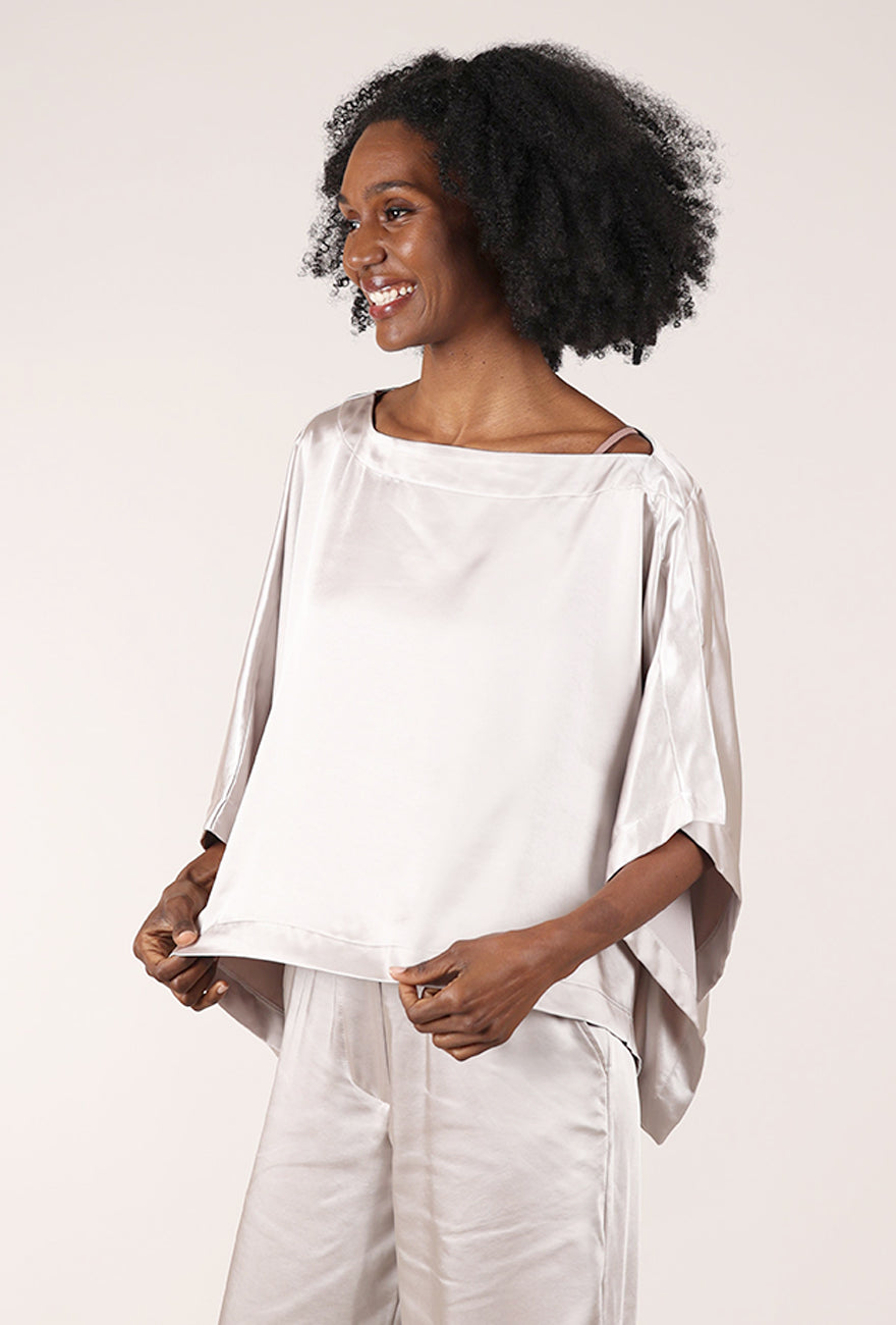 Planet Sateen Off-Shoulder, Putty 