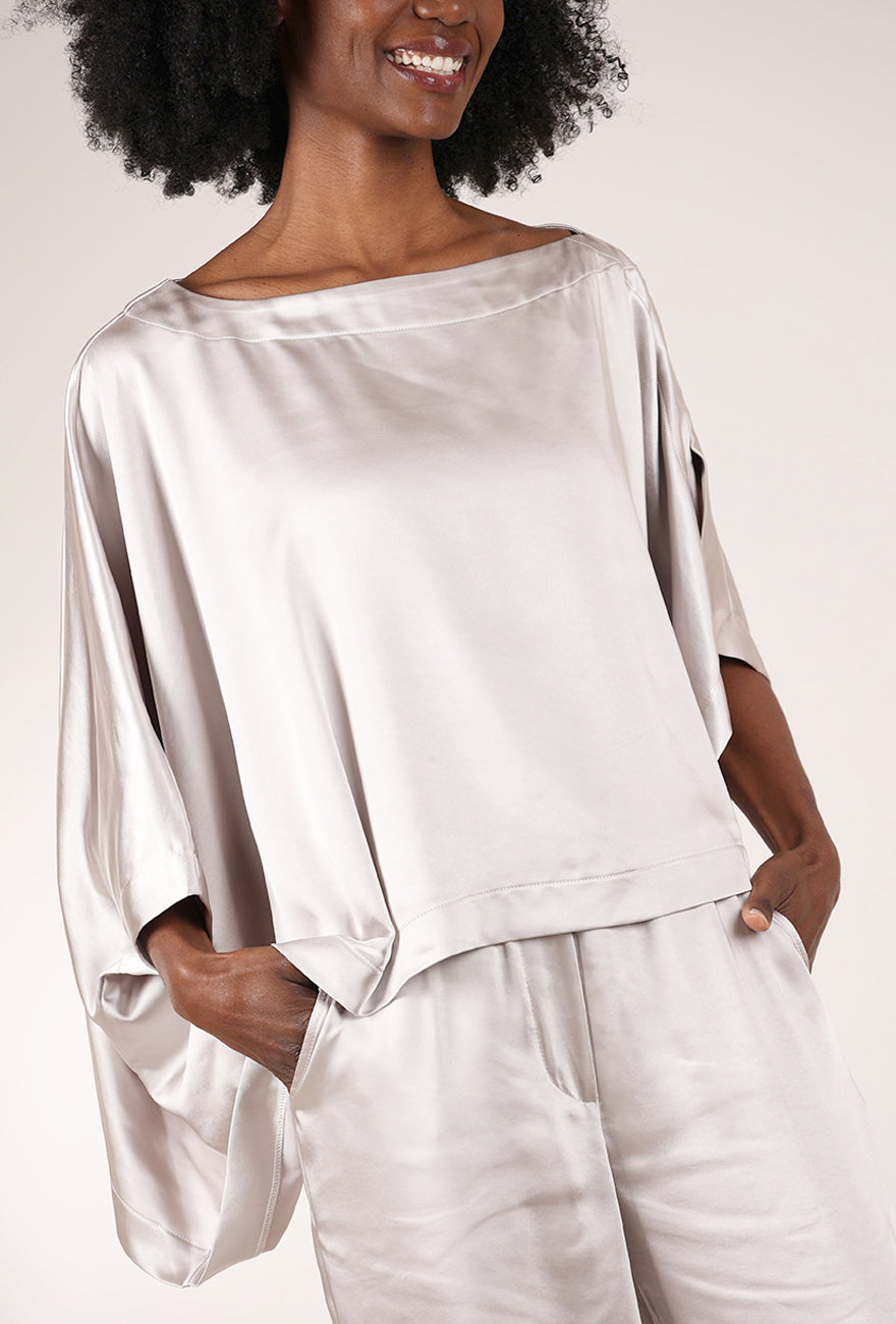 Planet Sateen Off-Shoulder, Putty 