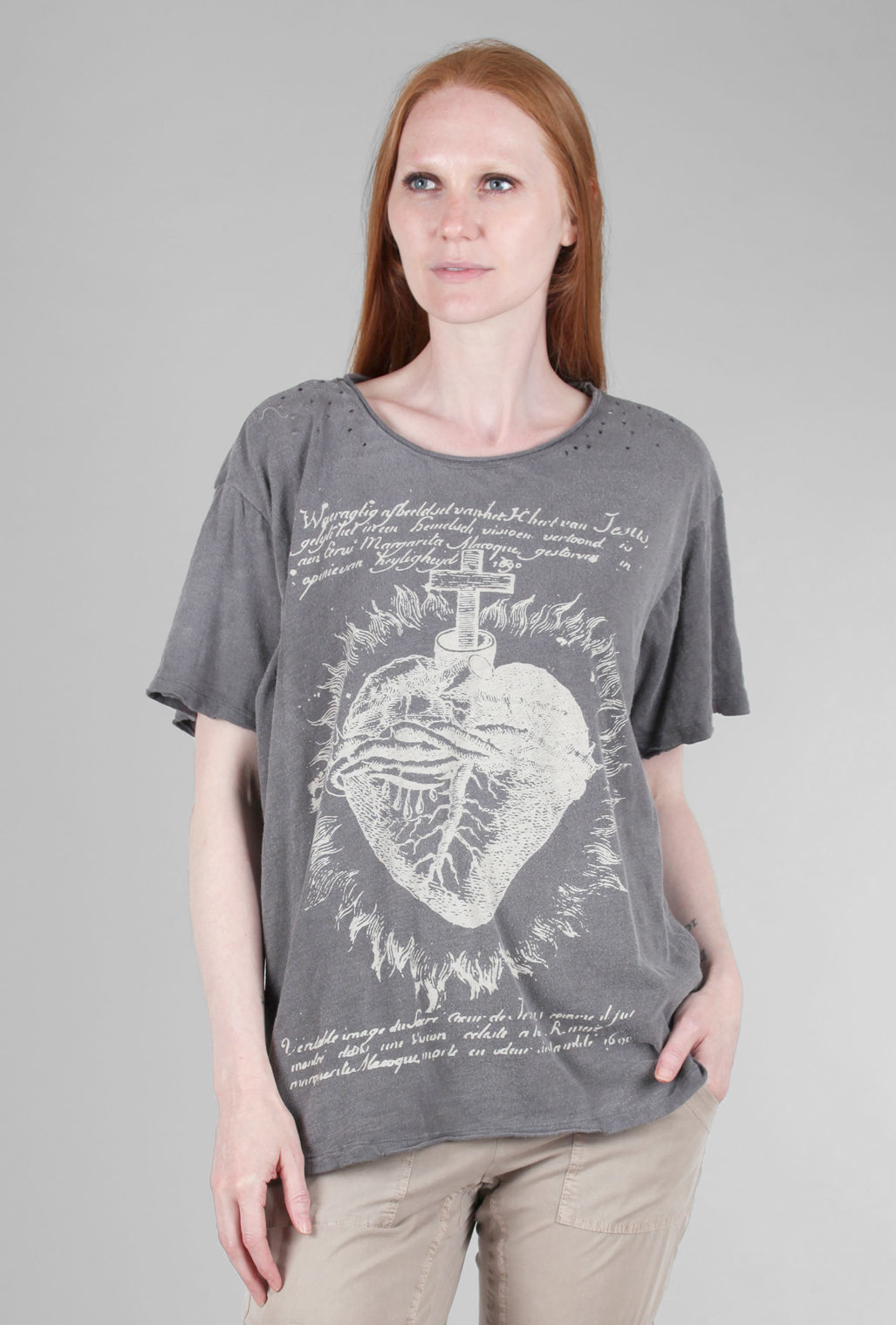 Magnolia Pearl Boyfriend Tee, Faithful Heart/Ozzy Gray 