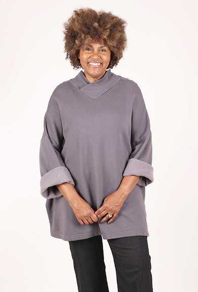 Bryn Walker Longer Easy Vee Sweatshirt, Echo 