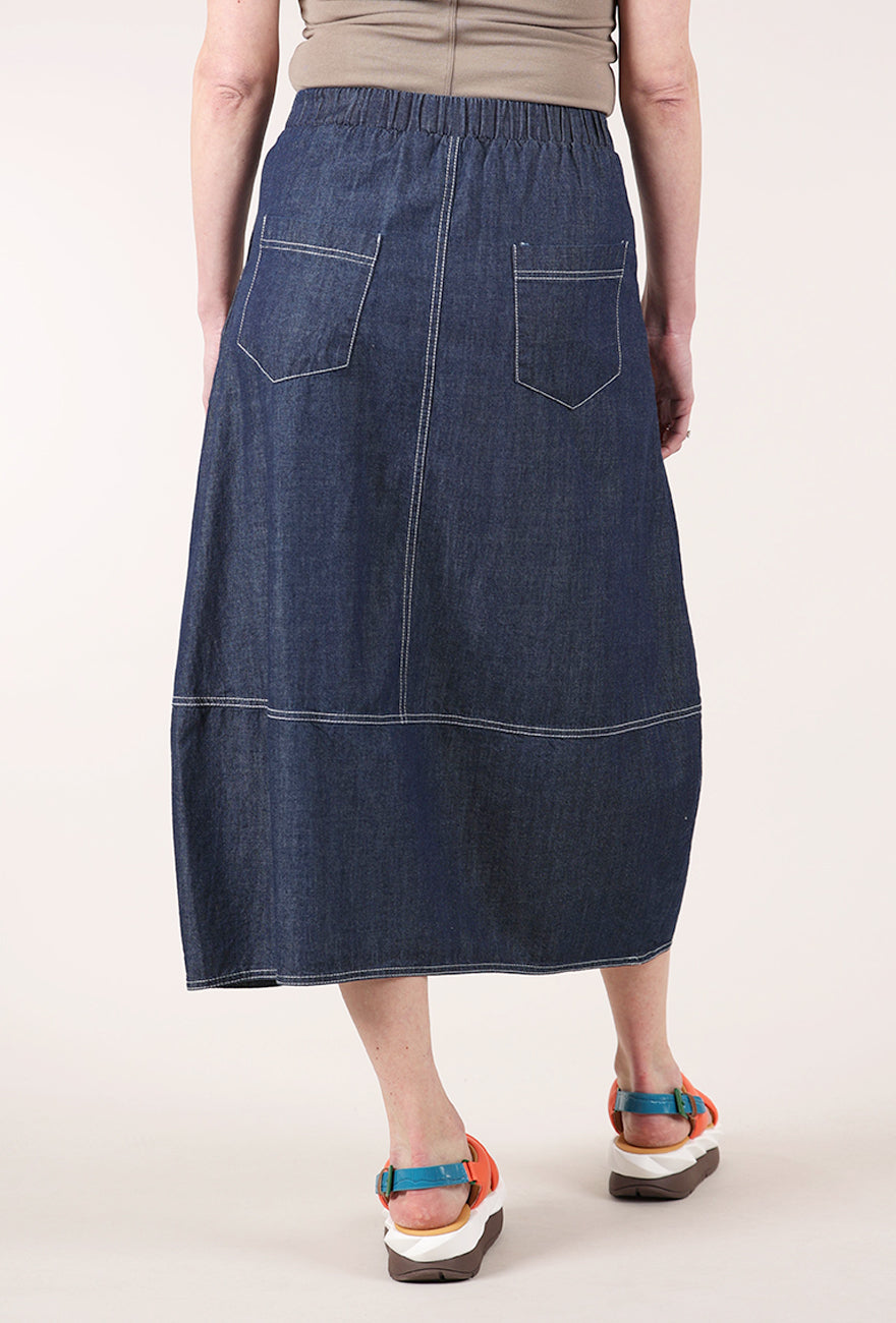 Denim Zip Skirt, Blue