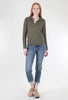 Mododoc L/S Easy Polo Tee, Olive Thistle 