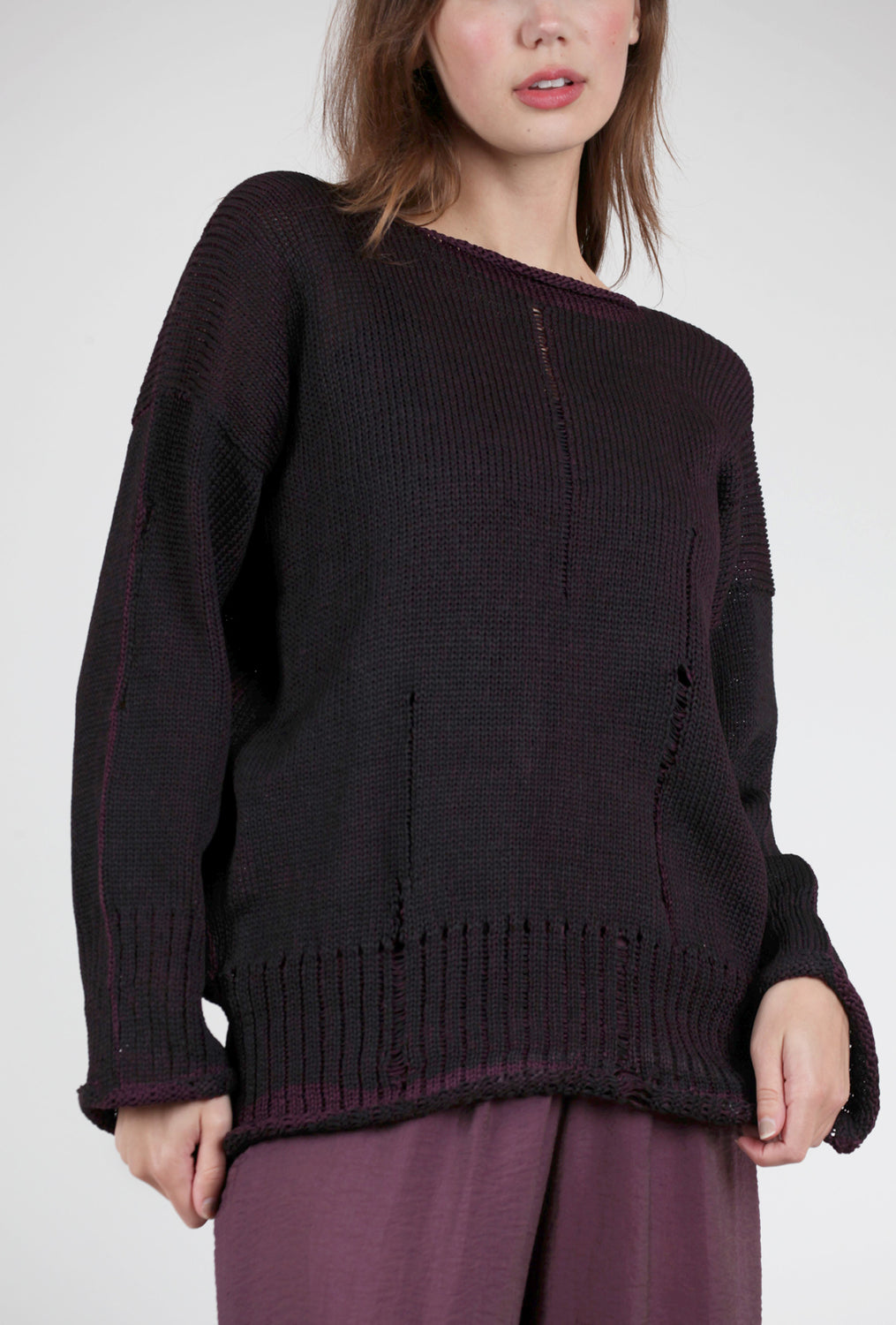 Skif Bernie Sweater, Aubergine/Black 